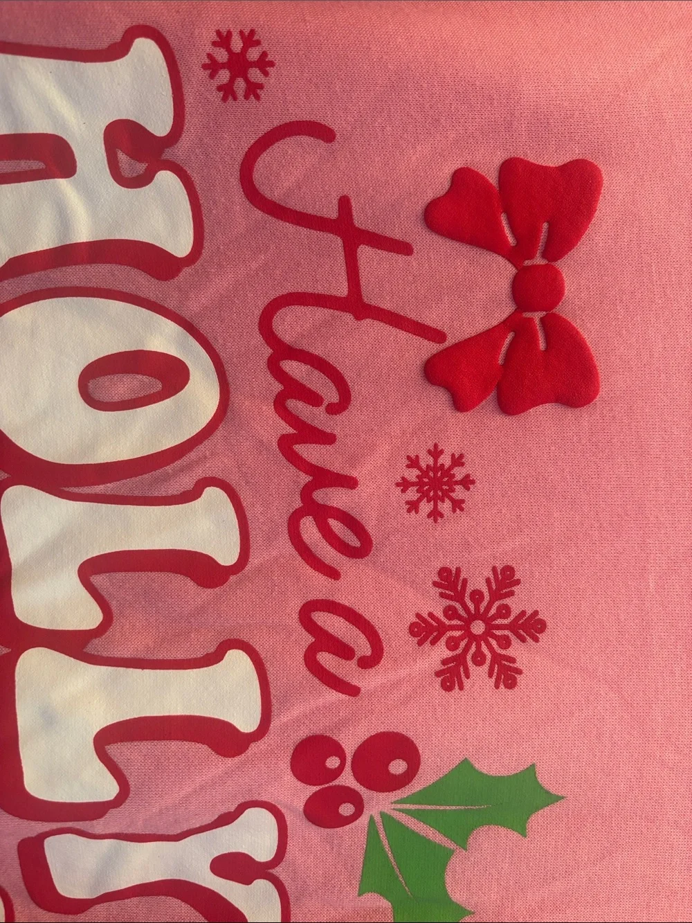 Dolly Parton |Pink 'Holly Dolly' Holiday Sweatshirt with Red & Green Accents XXL
